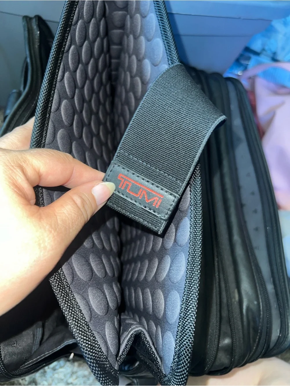 Tumi travel leather briefcase